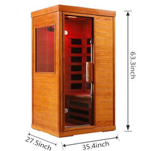 Caforkp Indoor Low EMF Far Infrared Sauna Room, Okoume Wood, 6 Carbon Fiber Heaters, Bluetooth & 7-Color Therapy