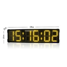 NJFNKEED 8 Inch 6 Digits Marathon Clock Double Sided Large Led Outdoor Clock Waterproof Real Time Clocks Accurate and Quiet (Red Double)