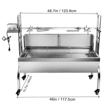 Charcoal Spit Roaster 80kg, Stainless Steel Rotisserie Grill for BBQ