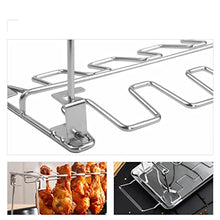 AFPSDLFJDLS BBQ Grill Rack 14 Slots Stainless Steel Barbecue Drumsticks Holder Oven Roaster Stand with Drip Pan Tools(D)