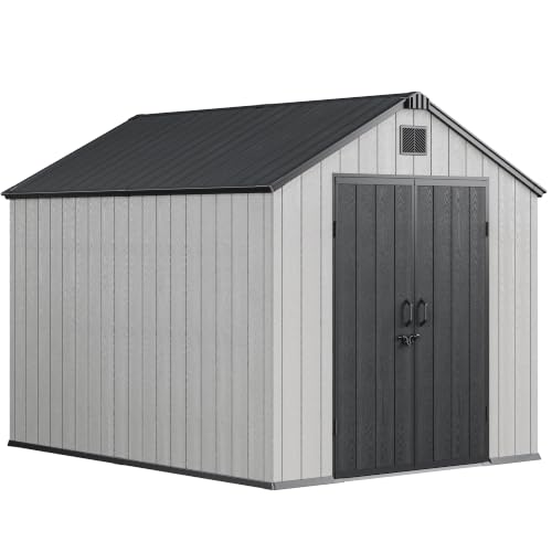 Dastiaque Outdoor Storage Shed,8x10FT Resin Storage Shed for Backyard Patio