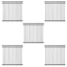 Fencer Wire Heavy Duty Flat Top Fence Barrier Panel 6FT x 6FT Black, Pack of 5