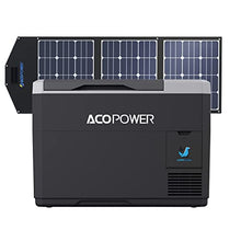 ACOPOWER LiONCooler Pro HY-VX28 Solar Freezer Portable 29 Quarts Cooler & 90 Watt Solar Panel Combination Kit for Truck RV Boat Outdoor Camping, Black&Grey
