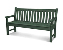 POLYWOOD Rockford 60 Inch Green Outdoor Bench - Heavy Duty HDPE Plastic Garden Bench for Patio, Deck, Dock - Commercial Grade Memorial Seating