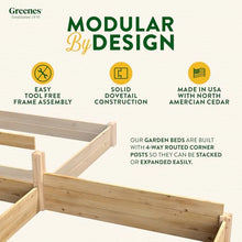 Greenes Fence Premium Cedar Raised Garden Bed, 6' x 14' x 10.5" (3/4" Thick) E-Shaped Bed - Made in USA with North American Cedar