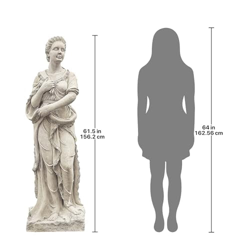 Design Toscano Winter Woman of the Four Seasons Garden Statue 61 inches Faux Limestone