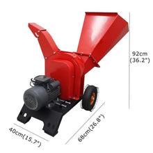 EQCOTWEA Hand Pushed Wood Crusher,220V Wood Chipper Shredder Mulcher with Wheels for Tree Branches Corn Straw & Yard Waste,7"x5" Feed Hopper & Adjustable Discharge Port 3KW