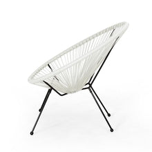 Christopher Knight Home Outdoor Hammock Weave Chair with Steel Frame (Set of 4) - White and Black Finish