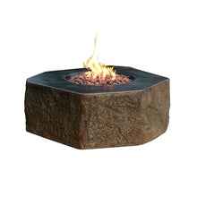 Elementi Columbia Concrete Fire Pit 42" x 42" Outdoor Patio Firepit Includes Lava Rocks Modern Fire Pits & Outdoor Fireplaces for Garden, Deck, Indoor & Outdoor Heating