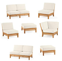 WholesaleTeak Grade-A Teak Wood Ramled Sectional 7 Pcs Sofa Set - 2 Love Seats (Left/Right), 1 Corner Pc, 2 Armless Lounge Chairs, 1 Ottoman & 1 Side Table (Furniture only) #12RM7