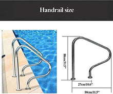 Pool Handrail Pool Rail Pool Railing 2Pcs Swimming Pool Handrails,304 Stainless Steel Safety Handrails,Easy-to-Install Ramp Bumper