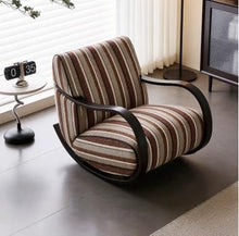 RFBXZPTADNU Upholstered Rocking Chair Curved Wood Leisure Accent