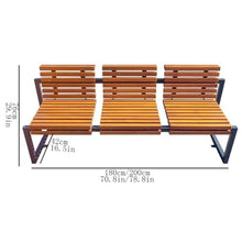YHdtUO Garden Benches Garden Backrest Bench, Wooden Chair Surface Outdoor Steel Chair, Park Terrace Leisure Wood Seating Patio Seating,S