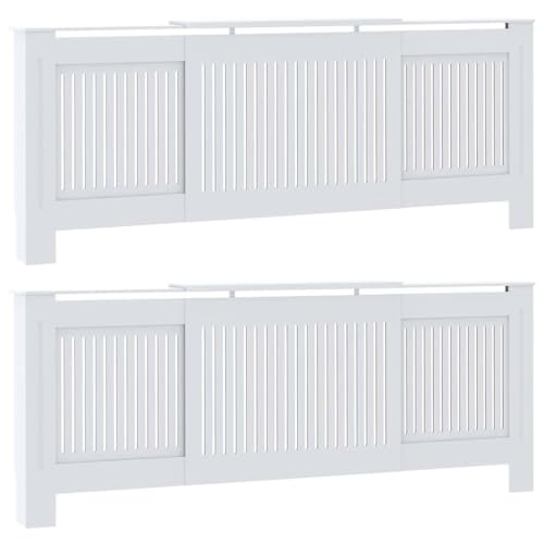 Engineered Wood Radiator Cover 2 Pack White 80.71 x 8.07 x 32.09 in