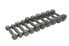 Ader Sporting Goods Hex Cast Iron Dumbbell Set with Vertical Rack Grey