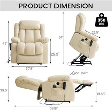 HTERWQEA Extra Large Power Lift Recliner Chair with Heat and Massage