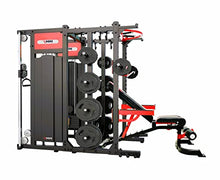 MiM USA Commercial Smith Machine Functional Trainer & Power Rack Black Red