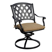 Darlee Ocean View 11 Pc Cast Aluminum Dining Set w/ 92 X 42 Inch Series 30 Extension Table & 2 Swivel Rockers in Antique Bronze/Sesame