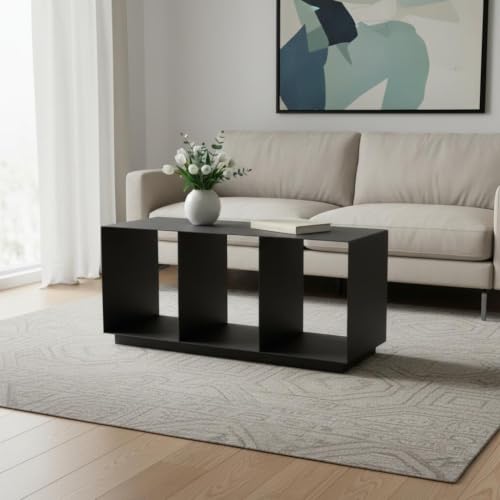 HomeRoots 668140 36 in. Charcoal Aluminum Outdoor Coffee Table
