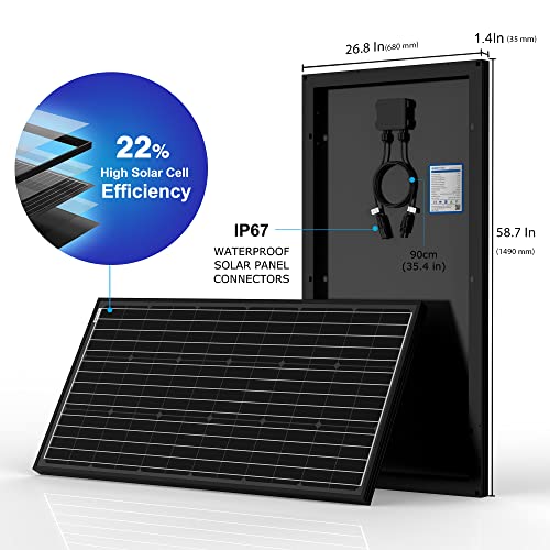 ACOPOWER 200Ah Battery 800W Solar Power System: 2PCS 100Ah Lithium Batteries+1500W Inverter+4PCS 200W Mono Solar Panels+60A MPPT Controller, for RV Boat 12V Off Grid Complete Solar Kit