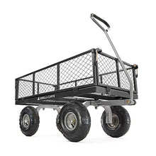 Gorilla Carts 2-Pack Steel Utility Cart, 4 Cu Ft Bed, 800 lb Load Capacity, Black – Heavy-Duty Outdoor Hauling Wagon with Removable Side Panels for Yard, Lawn, Garden or Landscaping