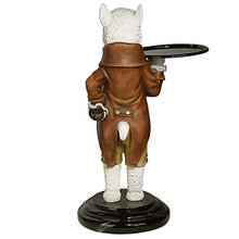 Design Toscano Alfred the Alpaca at Your Service Sculptural Butler Table, 33 inch, full color