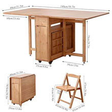 UWYTGF Modern 5 Piece Wooden Dining Table Set for Small Space Apartment,A