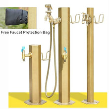 Frost-Free Outdoor Faucet with Spray Gun, Vertical Garden Water Column, Freeze-Proof Hose Bib, Freestanding Hose Stand, Ideal for Winter Use