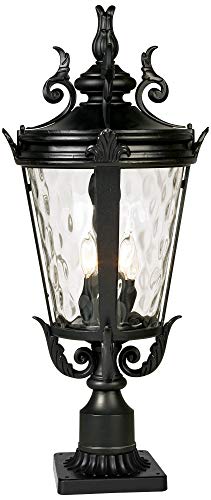 Casa Marseille 27" High Black Outdoor Post Light with Pier Mount Adapter