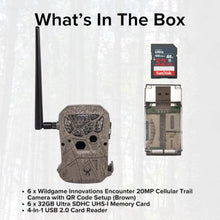 Wildgame Innovations Encounter 20MP Cellular Trail Camera Bundle with 32GB Ultra SDHC Card and 4-in-1 USB Reader