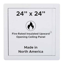 Best 24" x 24" Insulated Fire-Rated Upward Opening Ceiling Access Panel with Flange, LEED Compliant 20-Gauge Galvanneal Metal Access Door, 2" Mineral Wool Insulated Metal Access Panel, BA-FRU