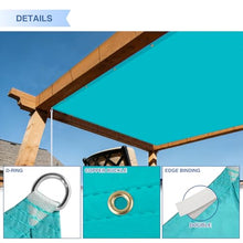 E&K 12'x30' Waterproof Sun Shade Sail Straight Edge Rectangle Canopy Shade Cover with Grommets UV Block for Pergola Backyard Garden Patio Deck Outdoor (Turquoise)
