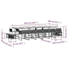 LKJephalotrope 17 Piece Garden Dining Set with Cushions, Large 16 Person Outdoor Furniture Set with Acacia Wood Table and PE Rattan Chairs for Patio, Terrace, and Backyard Dining
