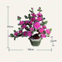 YXIANG56Q Fake Plants Chinese-Style Artificial Bonsai Tree - Indoor Plant Decoration, Jade Carving of Peony Flowers Bonsai Tree