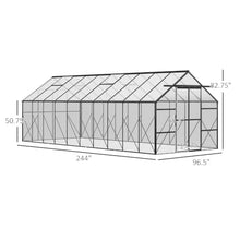 Outsunny 20' x 8' Polycarbonate Greenhouse Walk-in Aluminum Frame Clear