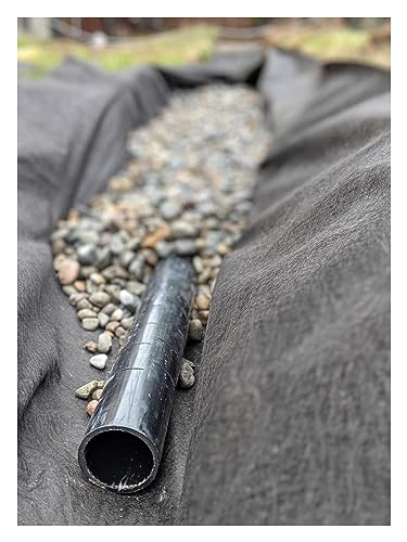 GEGEG 5oz Heavy Duty Non-Woven Geotextile Fabric for French Drain, Driveway, Soil Stabilization & Weed Control(Black,1.5mx80m/4.9ftx262ft)