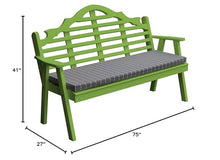 Furniture Barn USA Pine 6' Marlboro Garden Bench, Lime Green