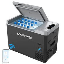 ACOPOWER LiONCooler Pro HY-VX28 Solar Freezer Portable 29 Quarts Cooler & 90 Watt Solar Panel Combination Kit for Truck RV Boat Outdoor Camping, Black&Grey
