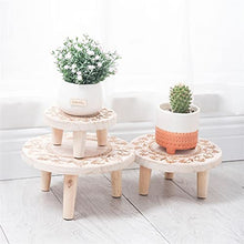 MIIKHI Plant Stand Plant Stand/Plant Display Printed Wood Stool Flower Pot Stand Round Bench Plant and Succulent Flowerpot Base Holder Display Stand Stool Home Indoor Flower Pot (Wood Col
