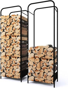 ENWINDXS Metal Large Lumber Storage Organizers,Firewood Rack Holder Stand