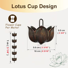 WAHHWF Extra Large Lotus Rain Chain, Aluminum, 8.5' 10' Length