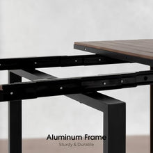 Transformer Extendable Outdoor Dining Table, Dark Walnut, Brown, Table Only