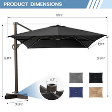 OROTLECT 10x13 Ft Rectangle Cantilever Umbrella without Weighted Base