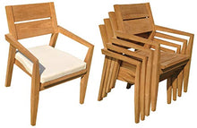 TeakStation 12 Seater Grade-A Teak Wood 13 Pc Dining Set: 122" Caranas Double Extension Rectangle Table and 12 Vellore Stacking Arm Chairs #31VL2913