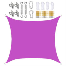 Purple,20' x 20',Shade Sail Square Waterproof & 95% UV Block Outdoor Rectangle Sun Shade Sail, for Patio Garden Backyard Sunscreen Awning Canopy with Hardware Kit, Custom Sizes