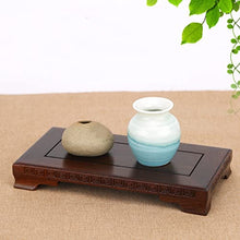 YYBOES Plant Pedestal Stand Rectangular Wood Carving Ornament Base Flower Pot Vase Stone Base Small Coffee Table Wooden Bracket Bonsai Pedestal Pedestal Stands for Display
