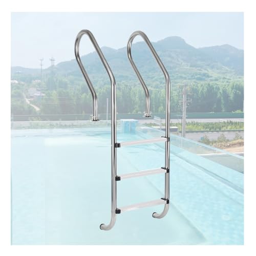 Underground Swimming Pool Ladder, Pool Equipment Climbing Ladder, 250kg Load Capacity, Suitable for Spas and Water Parks(3 Steps)