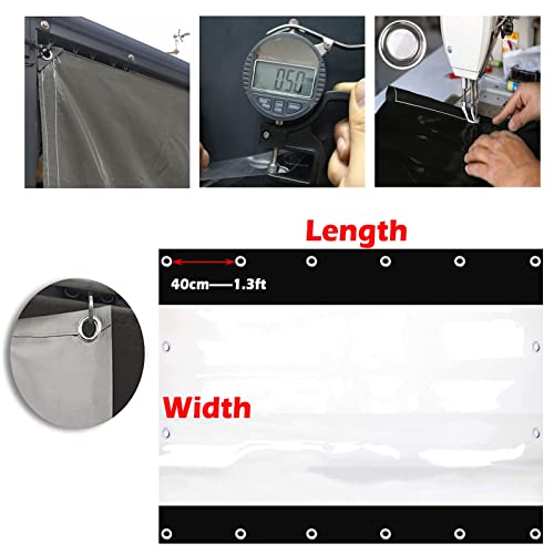 AMEPOO Outdoor Curtains, Garden Waterproof Curtain, Outdoor Plastic Cover for Pergola Heavy-Duty Tarpaulin for Pergola, Porch, Gazebos(20' x 24')
