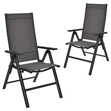 TEOYETTSF Patio Chair 2 Piece Folding Dining with Adjustable Back