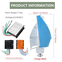 Eastnmythet Wind Turbine Generator Kit Vertical, 13000W 2 Blades Energy Windmill, Wind Generator for RV Boat Home Street Lighting, with Wind Controller,48V